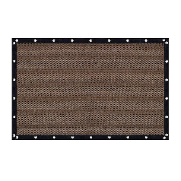 8 ft. x 12 ft. Fabric Sun Shade Cloth Privacy Screen with Grommets for Patio Garden Pergola, Brown