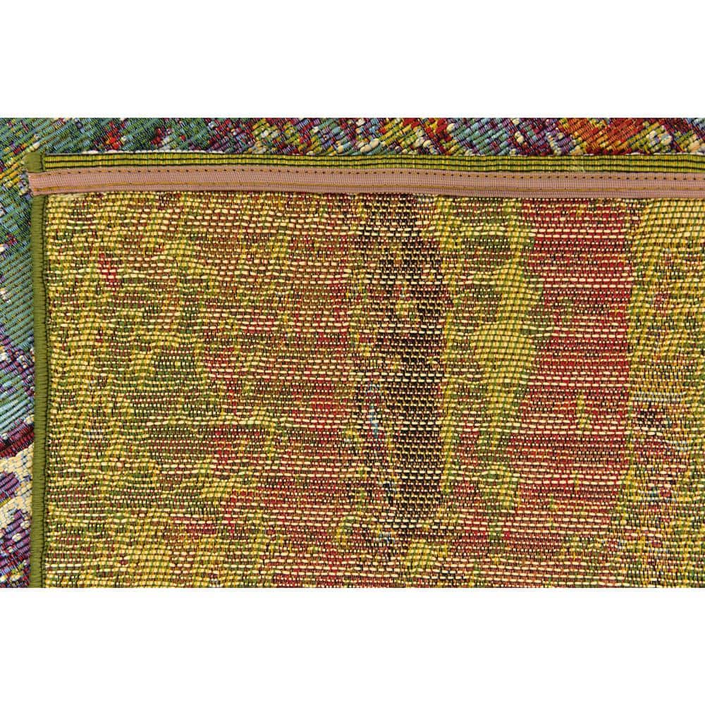 Vibrant Abstract Outdoor Square Rug - 6' Multicolor Easy-Care