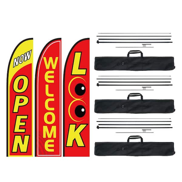 VEVOR 16.3 ft. Flagpole Kit for Business Advertising Feather Flags and Look Welcome Outdoor Made of Aluminum