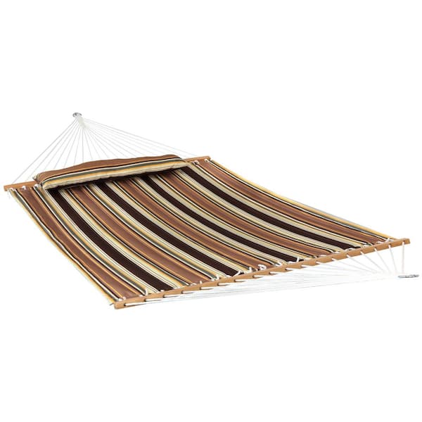 Sunnydaze 11-3/4 ft. Quilted Double Fabric 2-Person Hammock in Sandy Beach