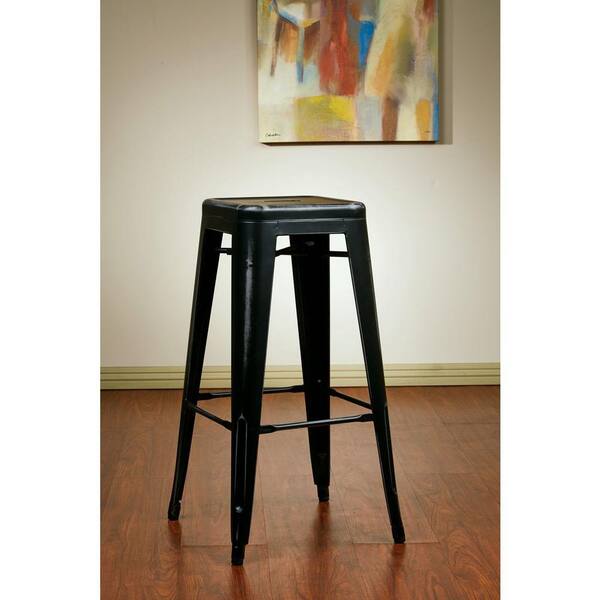 OSP Home Furnishings Bristow 30 in. Antique Black Bar Stool (Set of 2)