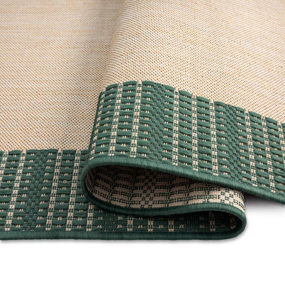 Landry 5'2" x 7'2" Beige and Green Synthetic Indoor/Outdoor Area Rug