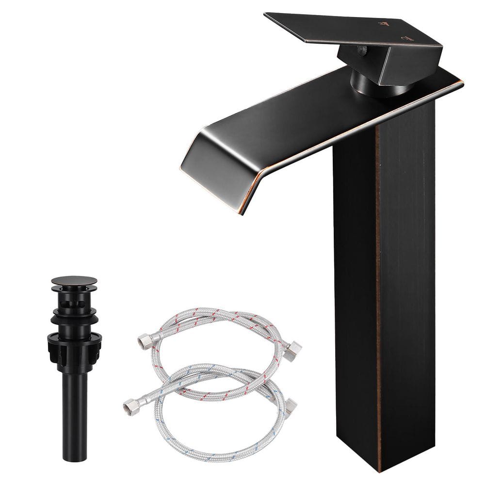 Waterfall Single Handle Vessel Sink Faucet with Pop-Up Drain in Oil Rubbed Bronze price history on PriceWatchPro