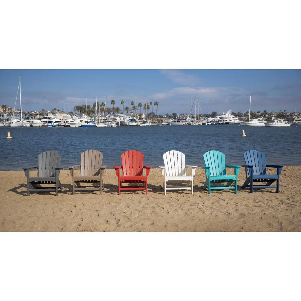 Hampton White HDPE Outdoor Adirondack Chair with Wide Armrests