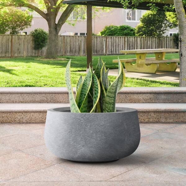 Sapcrete Lightweight 15in. x 8in. Soft Slate Extra Large Tall Round ...