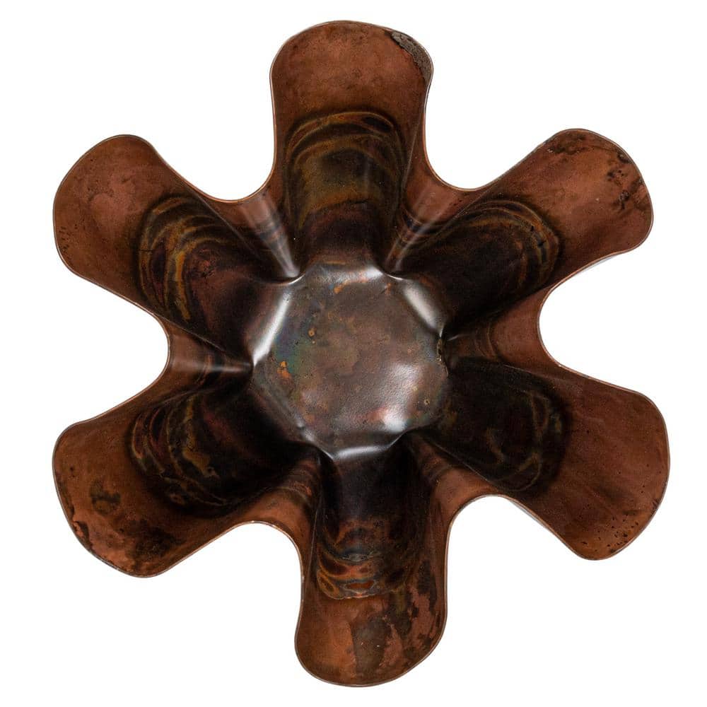 Oxidized Copper Metal Organic Shaped Planter Bowl