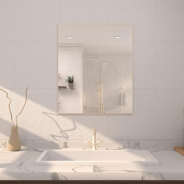 36 in. W x 30 in. H Rectangular Framed Wall Bathroom Vanity Mirror in Brushed Nickel