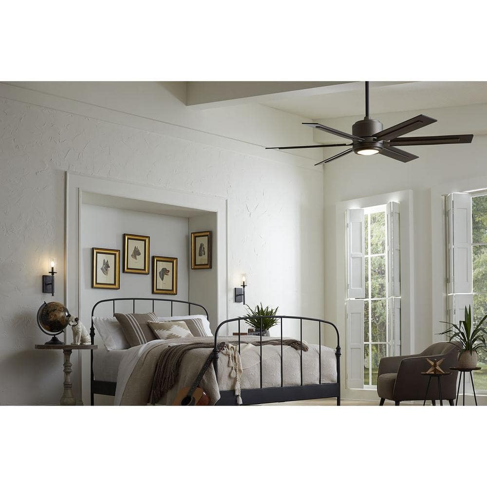 Glandon 60" Nickel Ceiling Fan with LED Light and Remote