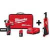 Milwaukee M12 FUEL SURGE 12V Lithium-Ion Brushless Cordless 1/4 in. Hex Impact Driver Compact Kit w/ M12 3/8 in. Ratchet 2551-22-2457-20