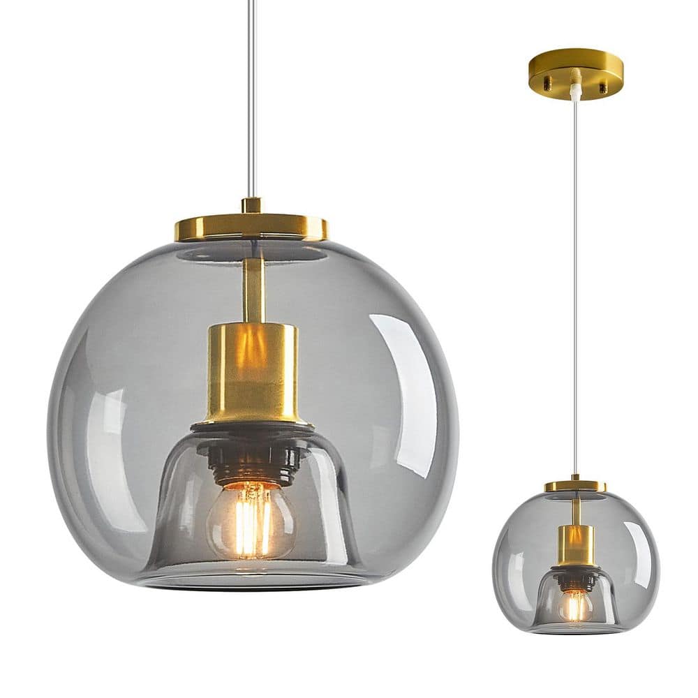 Home Lighting ‎60-Watt 1 Light Light Grey Globe Glass Pendant Light for Kitchen Island, No Bulbs Included, 1-Pack price history on PriceWatchPro
