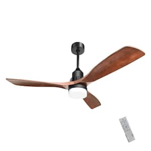 Blade Span 52 in. Smart Indoor/Outdoor Black Modern Decorative Ceiling Fan with LED Light and Remote Control