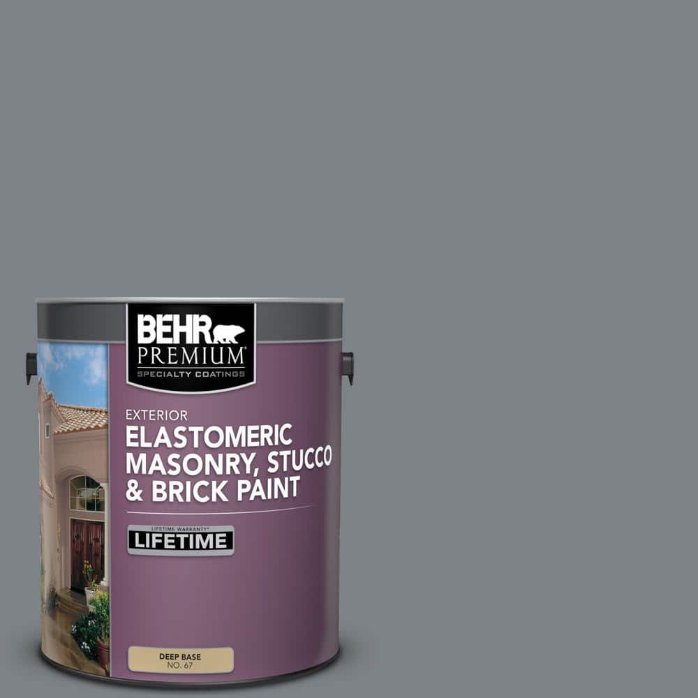 BEHR PREMIUM 1 gal. PPU2603 Legendary Gray Elastomeric Masonry, Stucco and Brick Exterior