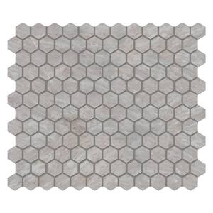 Bergamo Gris Hexagon 12 in. x 12 in. x 10 mm Matte Ceramic Mesh-Mounted Mosaic Tile (8 sq. ft.)