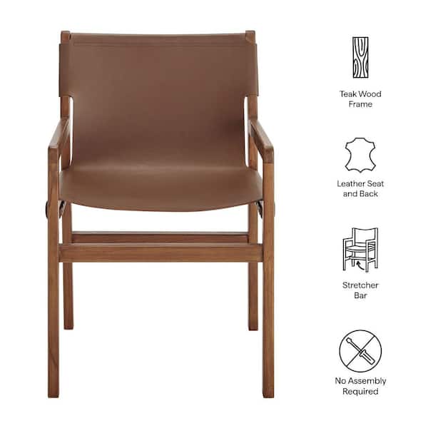 Modway Sonora Leather Chair in Nutmeg Brown – Mid Century Modern