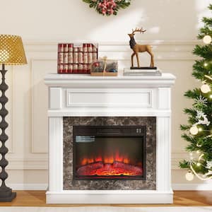 FESTIVO 36 in. Freestanding Electric Fireplace in White FFP24245