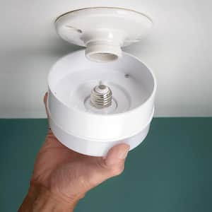 Spin Light 5 in. White LED Flush Mount Ceiling Light 600 Lumens 4000K Bright White Closet Basement Utility (2 Pack)