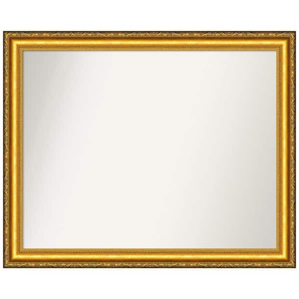 Amanti Art Colonial Embossed Gold 31.5 in. W x 25.5 in. H Non-Beveled Wood Bathroom Wall Mirror in Gold