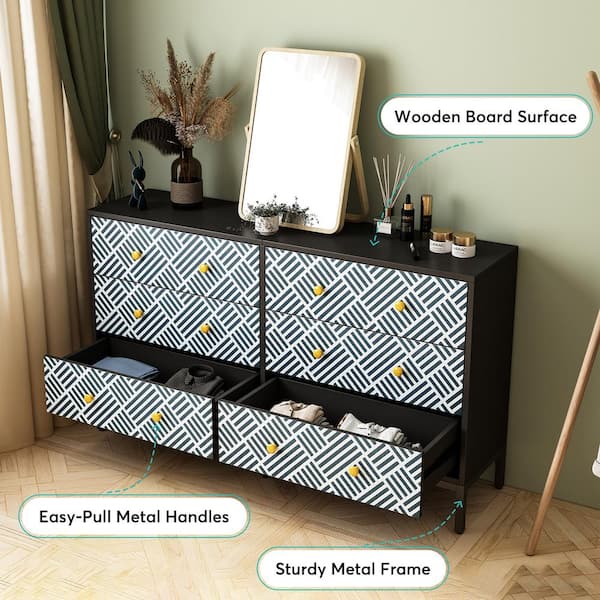 Lakefront Wide Drawer Dresser Storage Organizer 5-Drawer Closet Shelves (11.4D x 39.3W x 21.6H), Grey