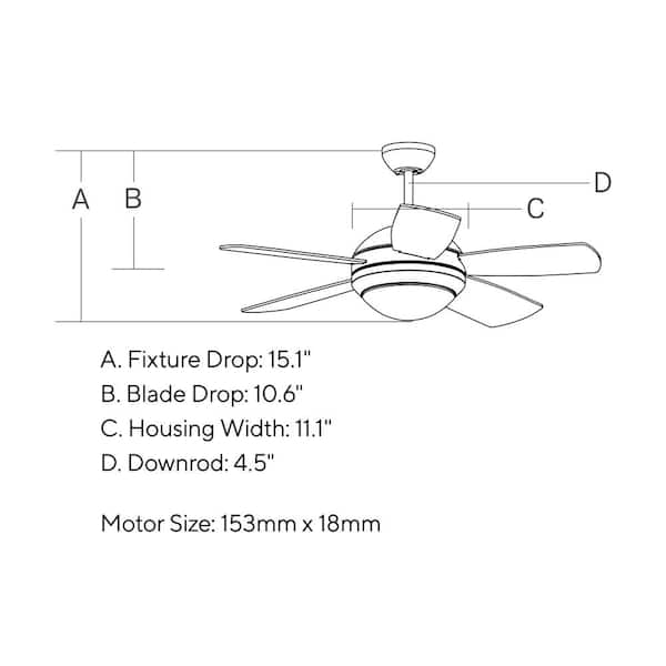Generation Lighting - Discus Classic 44 in. Modern Integrated LED Indoor White Ceiling Fan with White Blades and 3000K Light Kit, Pull Chain