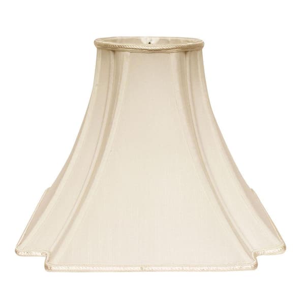 12 in. White Shantung Fabric Bell Lamp Shade with Screw On Fitter