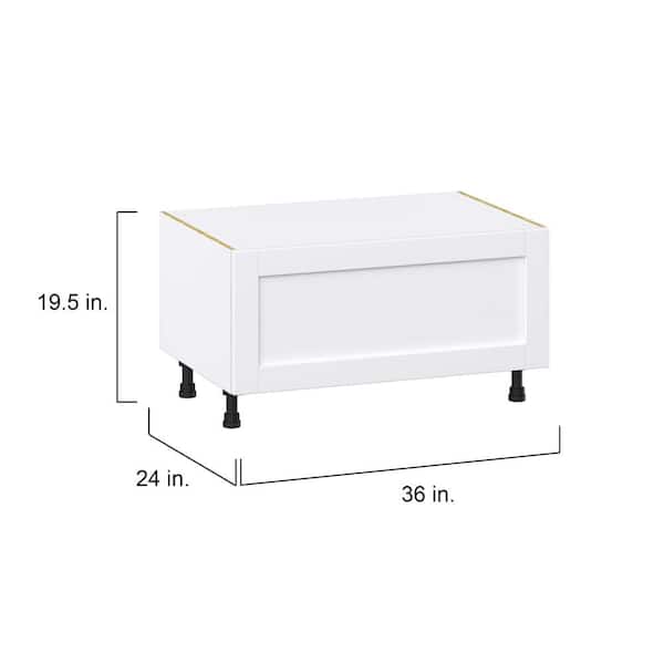 J COLLECTION Mancos Bright White Shaker Assembled Window Seat Base Kitchen Cabinet (36 in. W x 19.5 in. H x 24 in. D)