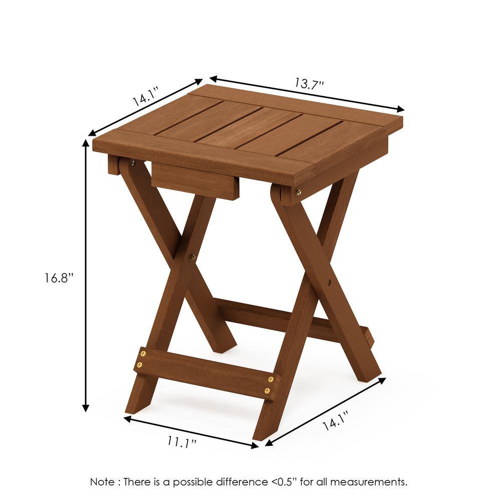 Tioman Medium Brown Wood Outdoor Folding End Table