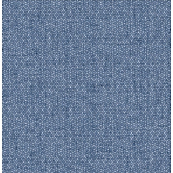 Unbranded Rothschild, Hip Dark Blue Ogee Paper Non-Pasted Wallpaper Roll (Covers 56.4 sq. ft.)