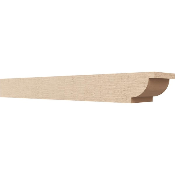 Ekena Millwork 6-in. x 4-in. x 36-in. Alpine Woodgrain, Primed Tan Timberthane Polyurethane Rafter Tail Brace