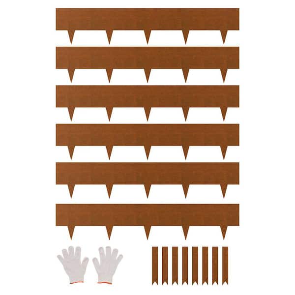 Steel Landscape Edging, 6-Packs 40 x 8 x 0.06 in. Weather-Resistant and Pre-Rust Metal Edging Rust Color Edging Border