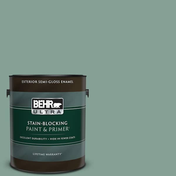 BEHR ULTRA 1 gal. #S420-4 Australian Jade Semi-Gloss Enamel Exterior Paint & Primer