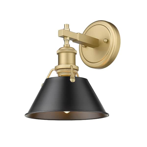 Golden Lighting Orwell 7.5 in. 1-Light Brushed Champagne Bronze and Matte Black Wall Sconce