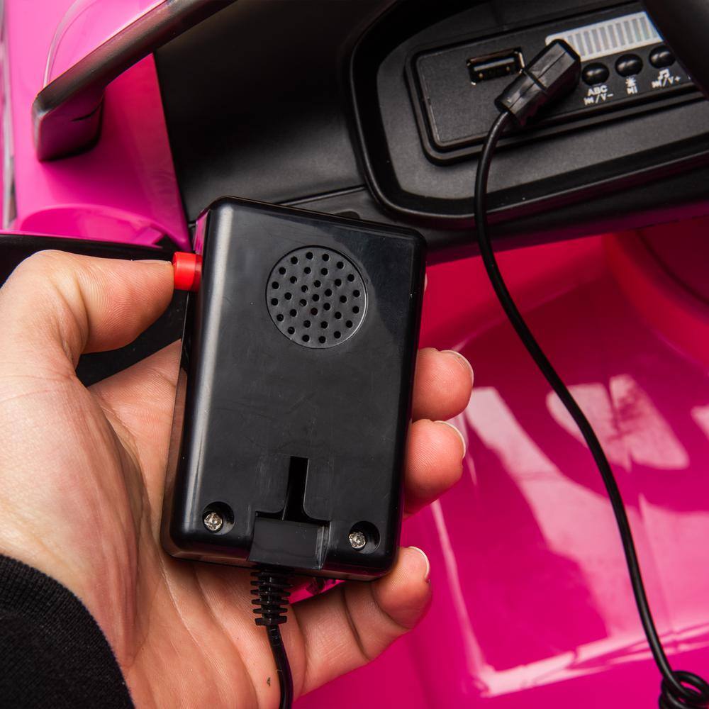 Pink 12V Dodge Kids Ride-On Police Car with Remote Control