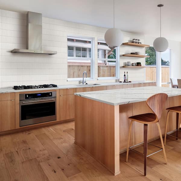 White Stacked 12 in. x 12 in. x 0.24 in. Matte Porcelain Mesh-Mounted Mosaic Floor and Wall Tile (0.94 sq. ft./Each)