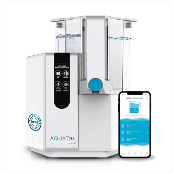 AquaTru Alkaline Smart Countertop Water Purifier for PFAS and Other Contaminants with App No Plumbing BPA Free