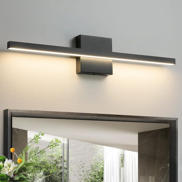 KAISITE 24 in. 1-Light Black LED Vanity Light Bar Dimmable Wall Sconce Modern Bathroom Light Fixture with 3500K Warm Light
