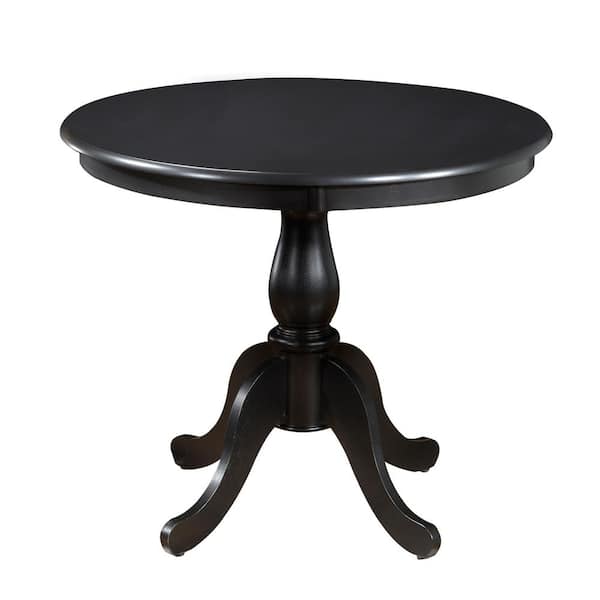 CAROLINA CLASSIC Fairview Antique Black 36 in. Round Pedestal Dining Table