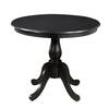 Fairview Antique Black 36 in. Round Pedestal Dining Table