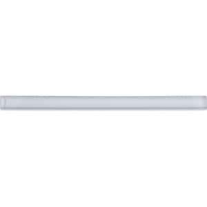 Bright White 3/4 in. x 12 in. x 11 mm Glass Pencil Liner Trim Wall Tile