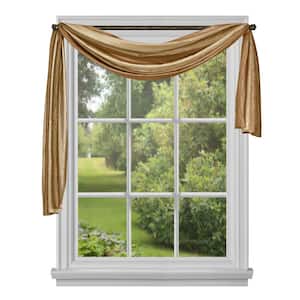Ombre 144 in. L Polyester Window Curtain Scarf in Sandstone
