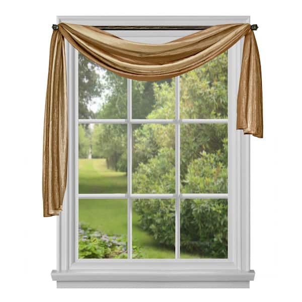 ACHIM Ombre 144 in. L Polyester Window Curtain Scarf in Sandstone