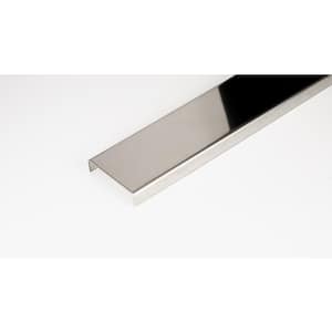 Mirrored Stainless Steel 1.37 in. W x 96 in. L Metal Tile Molding and Transition Trim (10 eac/case)