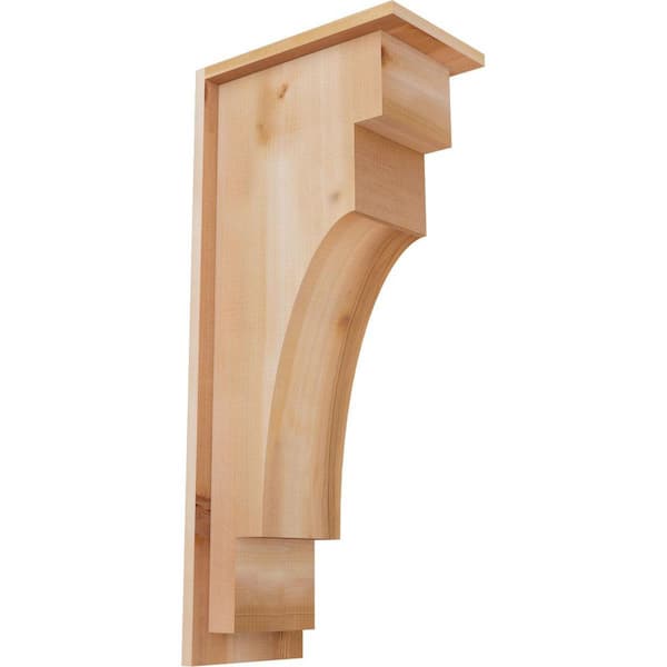 Ekena Millwork 7-1/2 in. x 12 in. x 28 in. Mediterranean Smooth Western Red Cedar Corbel with Backplate