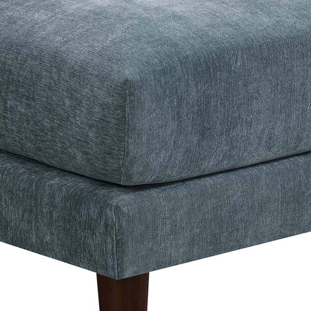 Slate Blue Suede-Like Modular Armless Sofa Chair with Lumbar Cushion