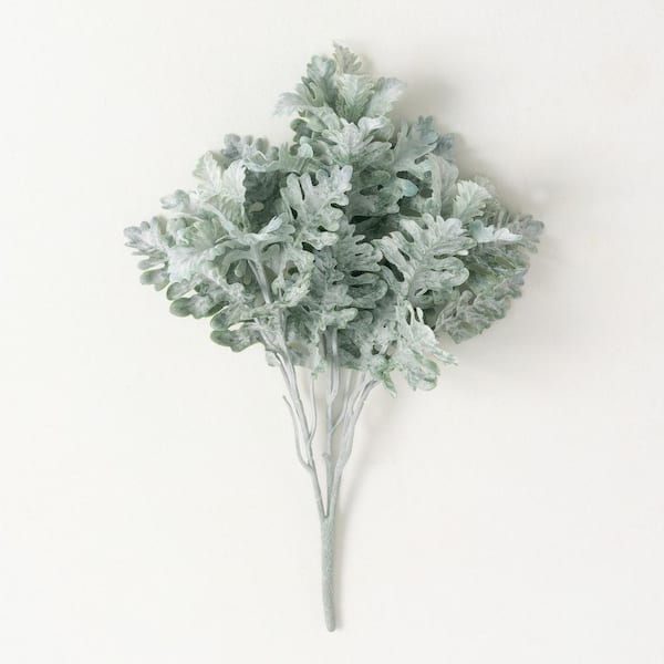 SULLIVANS Artificial 17 in. Dusty Miller Bush, Green