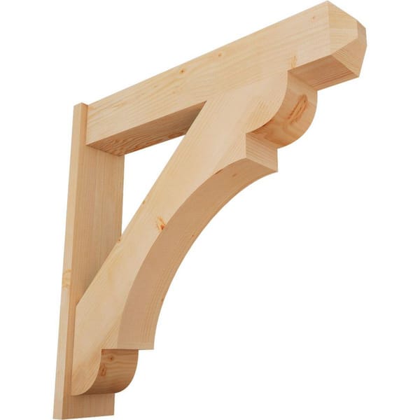 Ekena Millwork 8 in. x 38 in. x 38 in. Douglas Fir Olympic Craftsman Smooth Outlooker