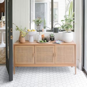 Metro Super 4 in. Hex Glossy White 10 in. x 11-1/2 in. Porcelain Mosaic Tile (8.2 sq. ft./Case)