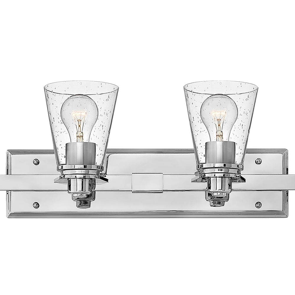 Avon Chrome 6-Light Bath Vanity with Clear Seedy Glass Shade