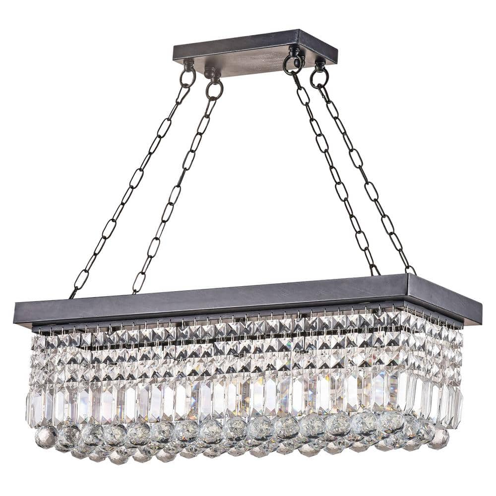 Jojospring Ashley 5-Light Antique Black Finish Rectangular