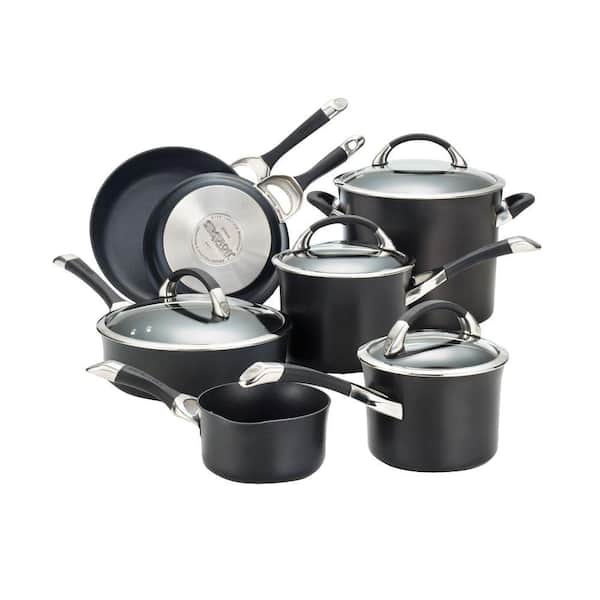 Circulon Symmetry 11-Piece Hard Anodized Aluminum Nonstick Cookware Set, in Gray