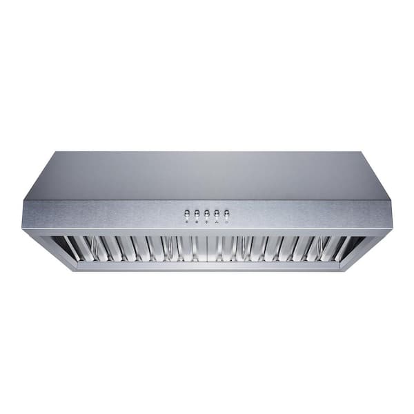 Winflo 30 in. 298 CFM Ducted Under Cabinet Range Hood in Stainless Steel with Baffle Filters